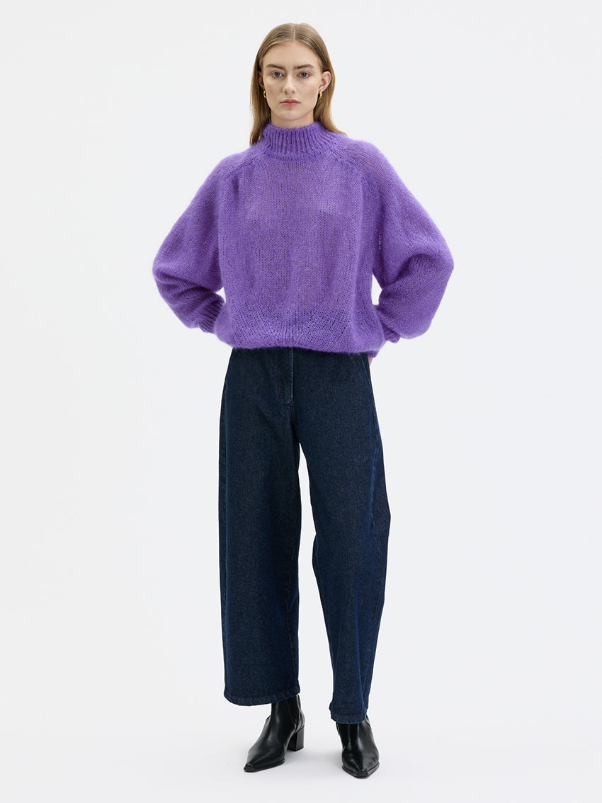 Faye Chunky Silk Mohair Sweater Lilac