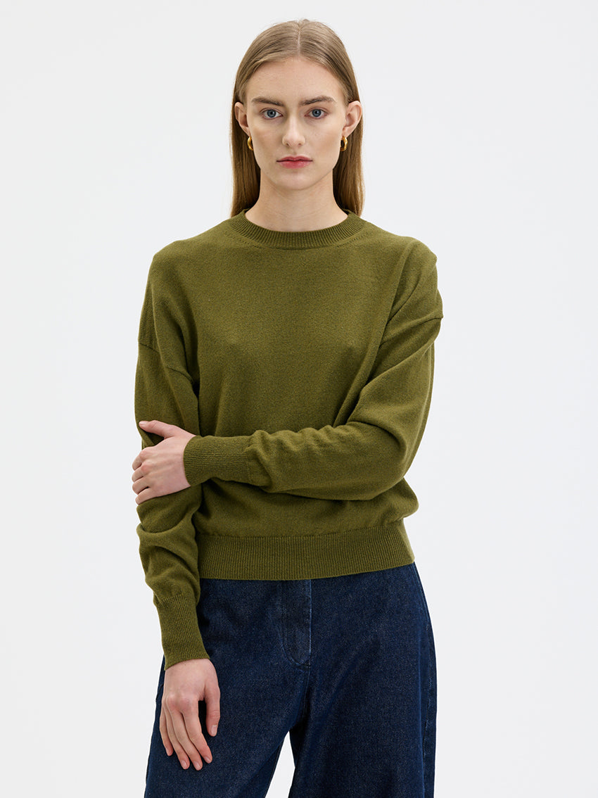 Ior Cashmere Wool Sweater Lizard Green