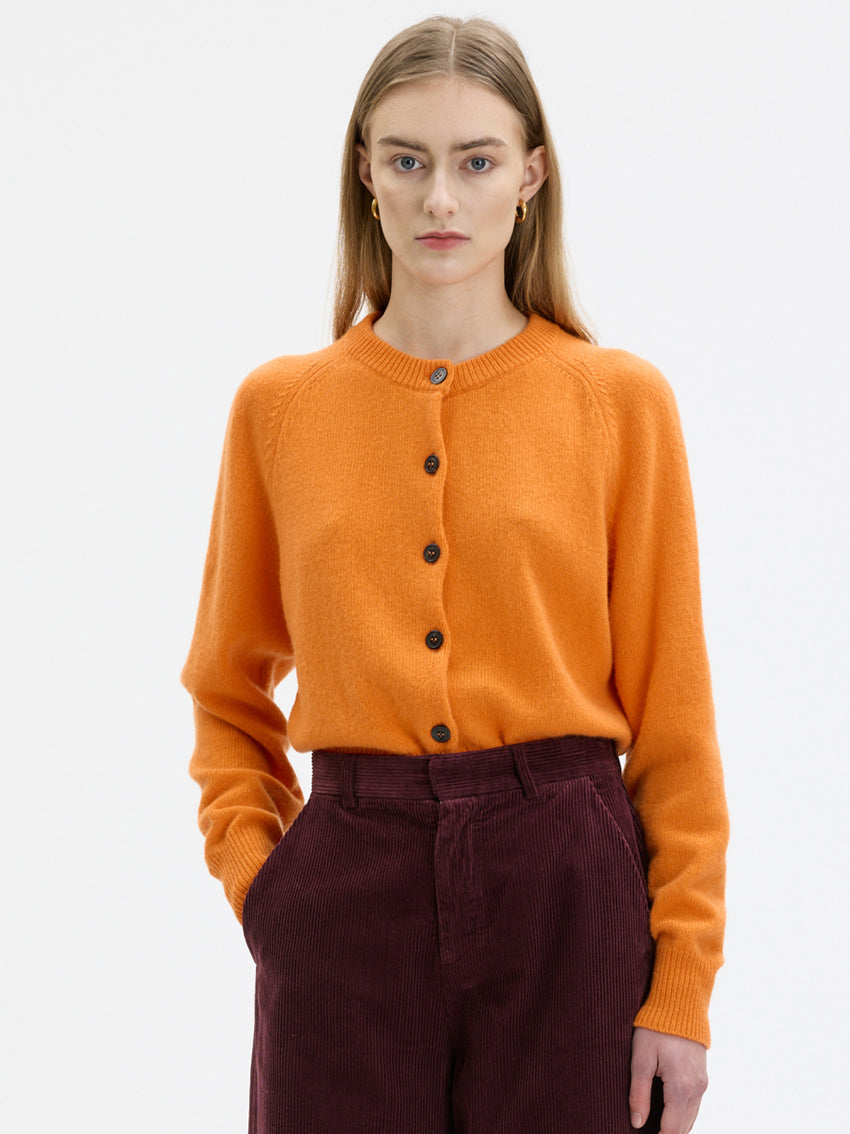 Kio Wool Cashmere Cardigan Orange
