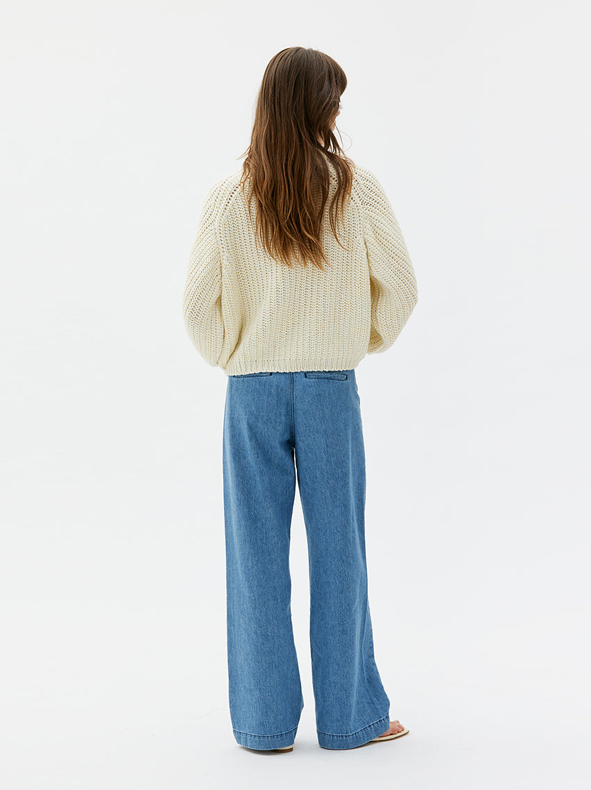 Lark Chunky Organic Cotton Sweater White