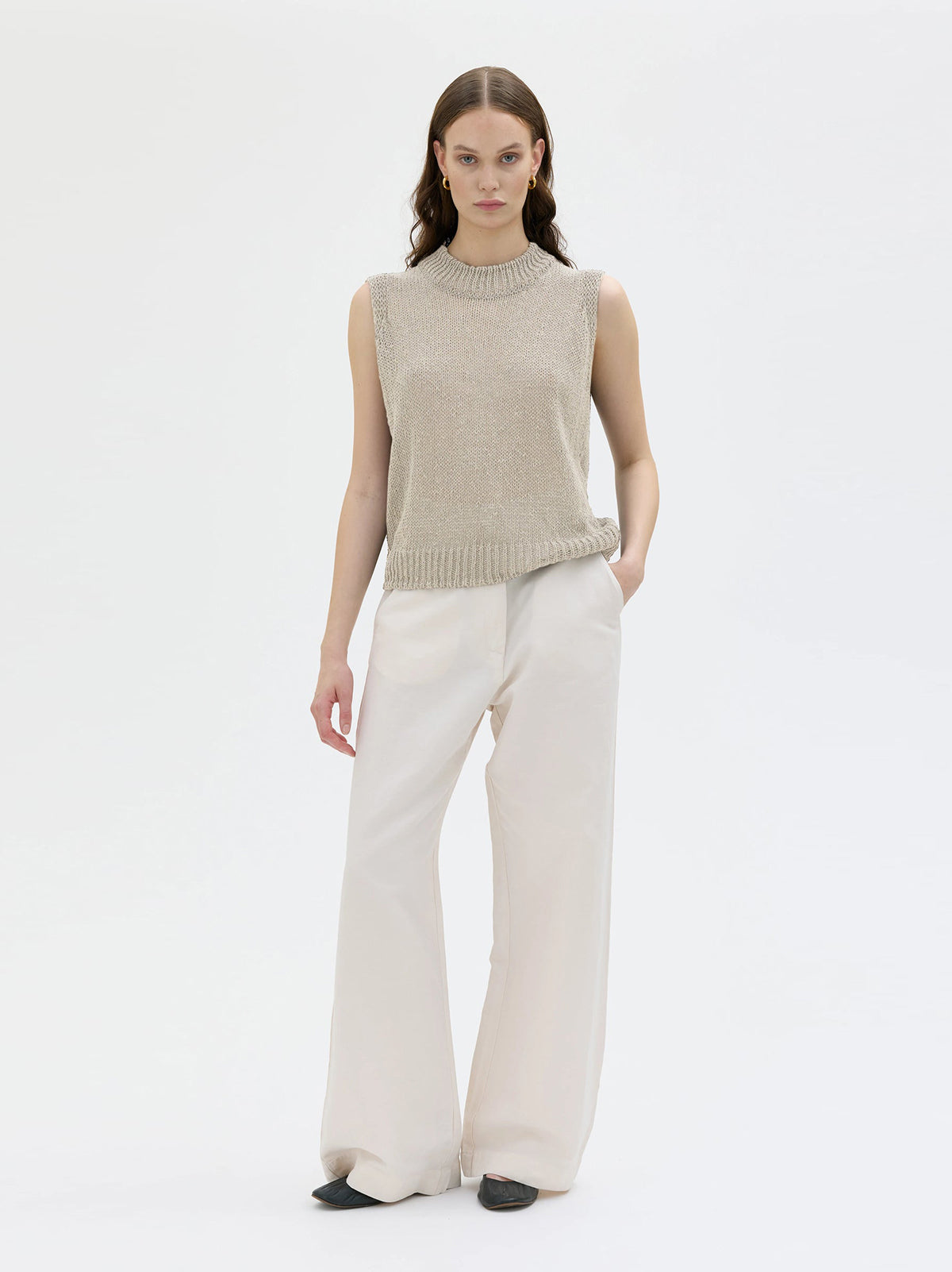 Lulia Cotton Linen Top Oat