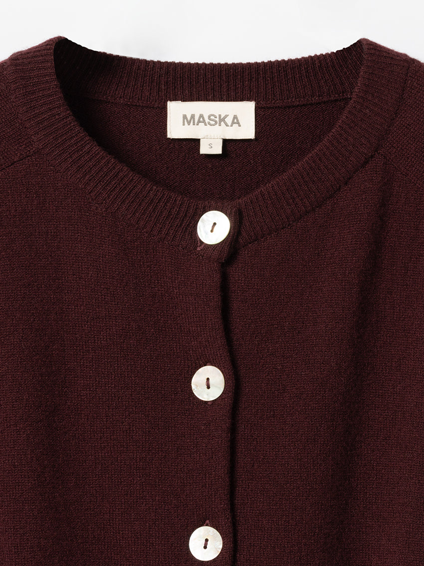 Malo Wool Cashmere Cardigan Port Wine