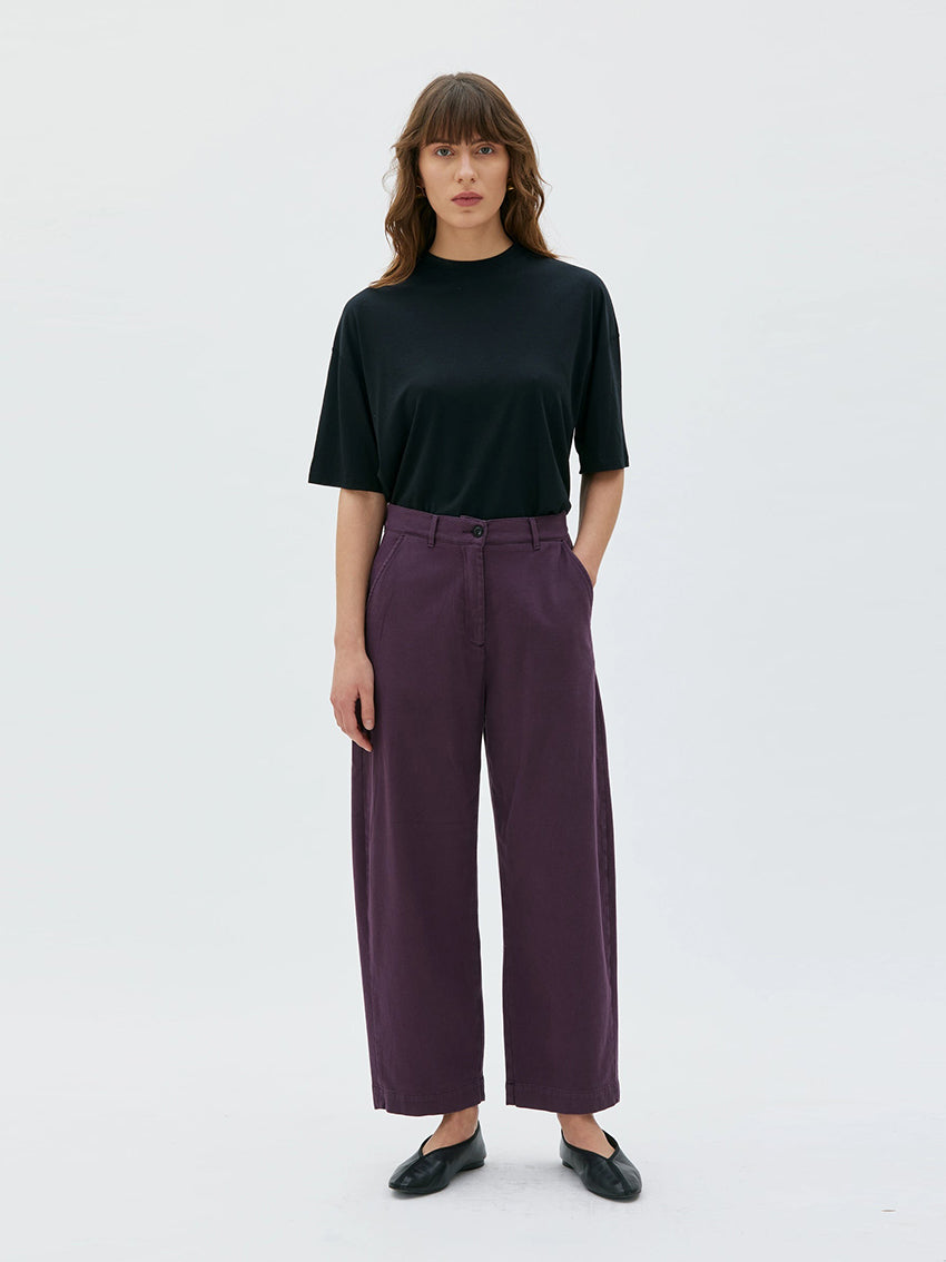 Nona – Curved Trousers in Organic Cotton Cashmere