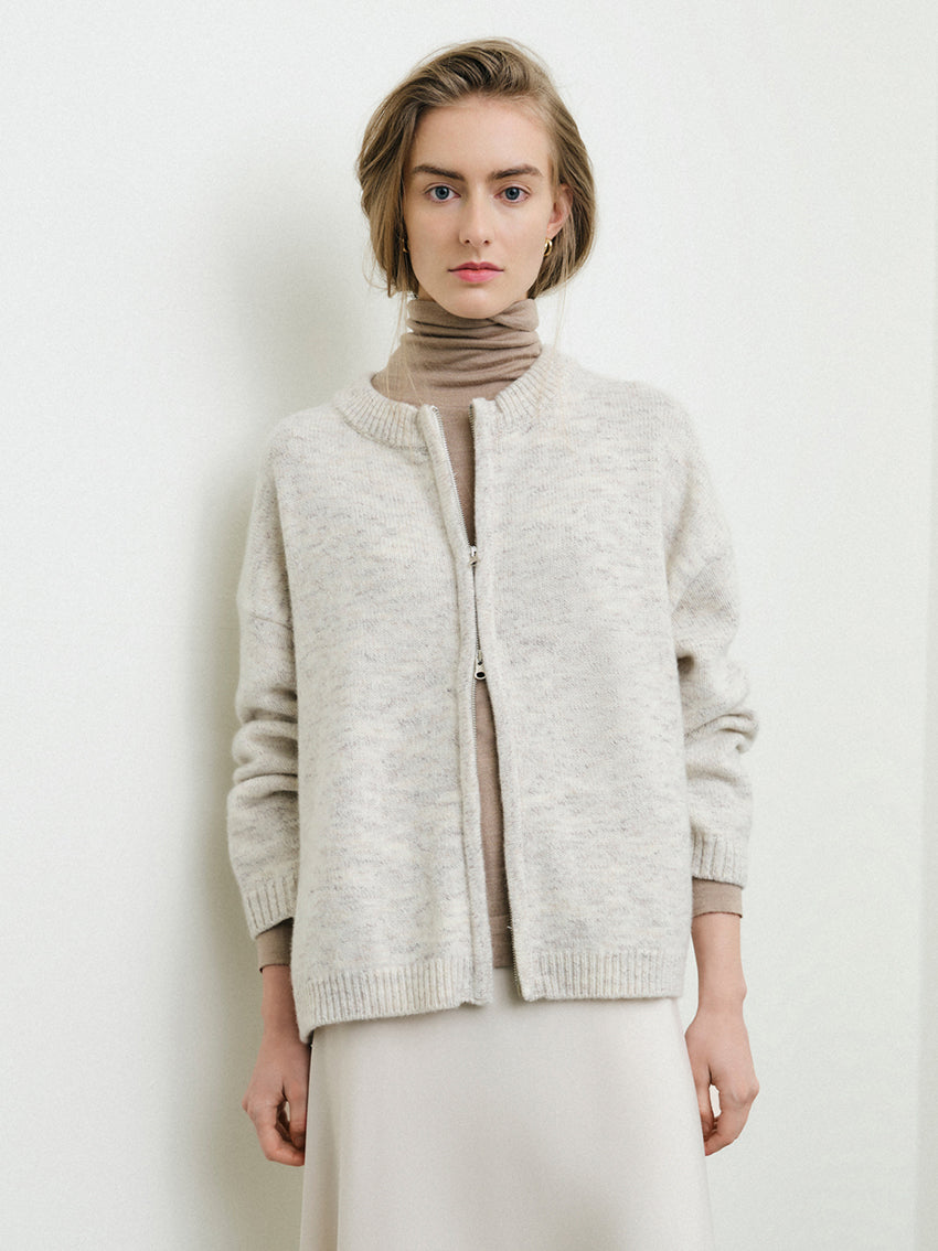 Soni Chunky Zip Jacket Light Grey