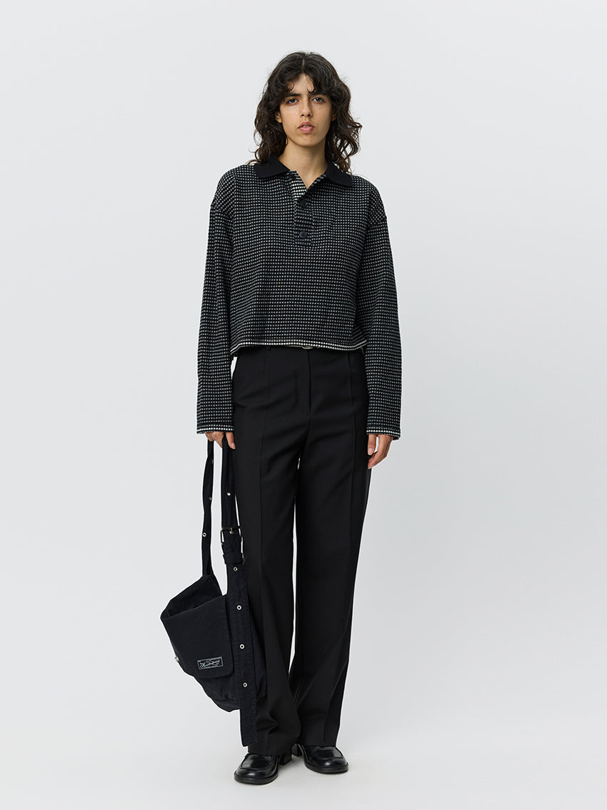 Cropped Polo Black Experienced Check