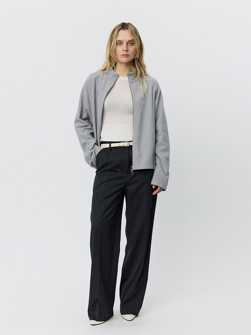 Cropped Leisure Zip Mineral Grey