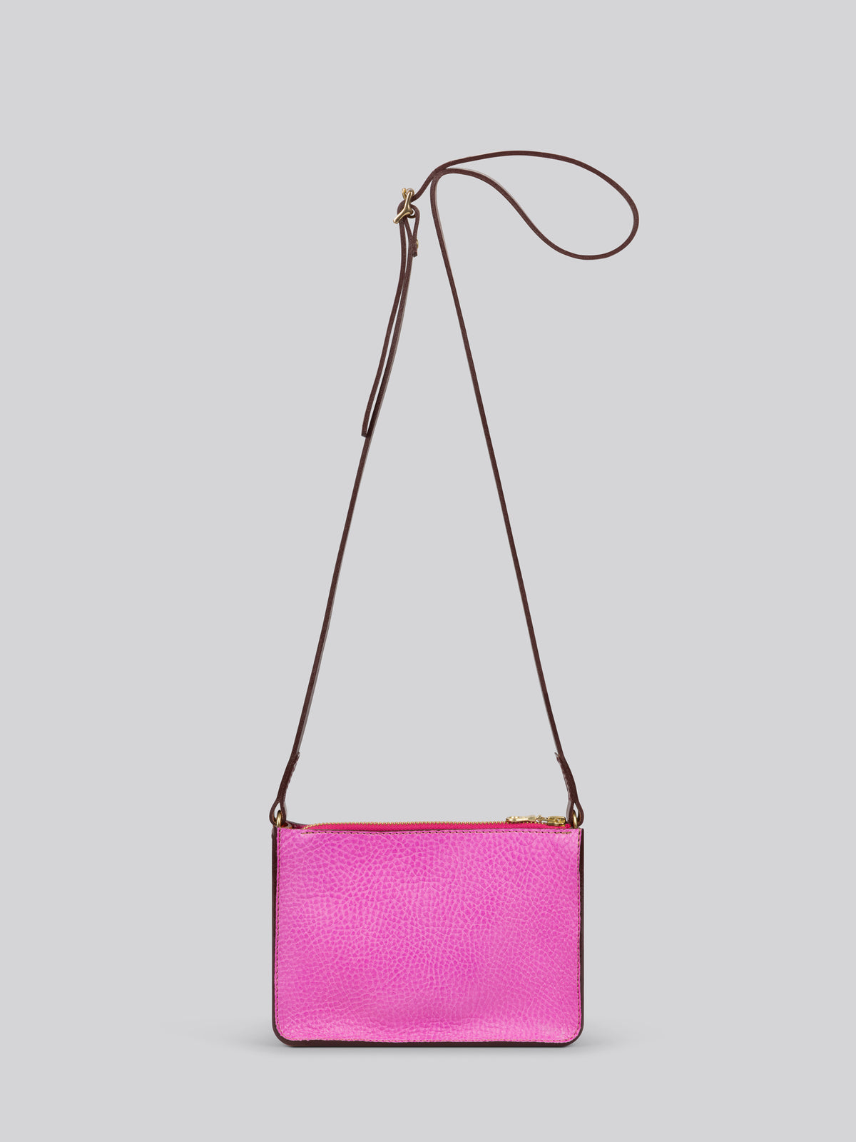 Sparrow Leather Bag Grainy Merlot / Orange / Pink