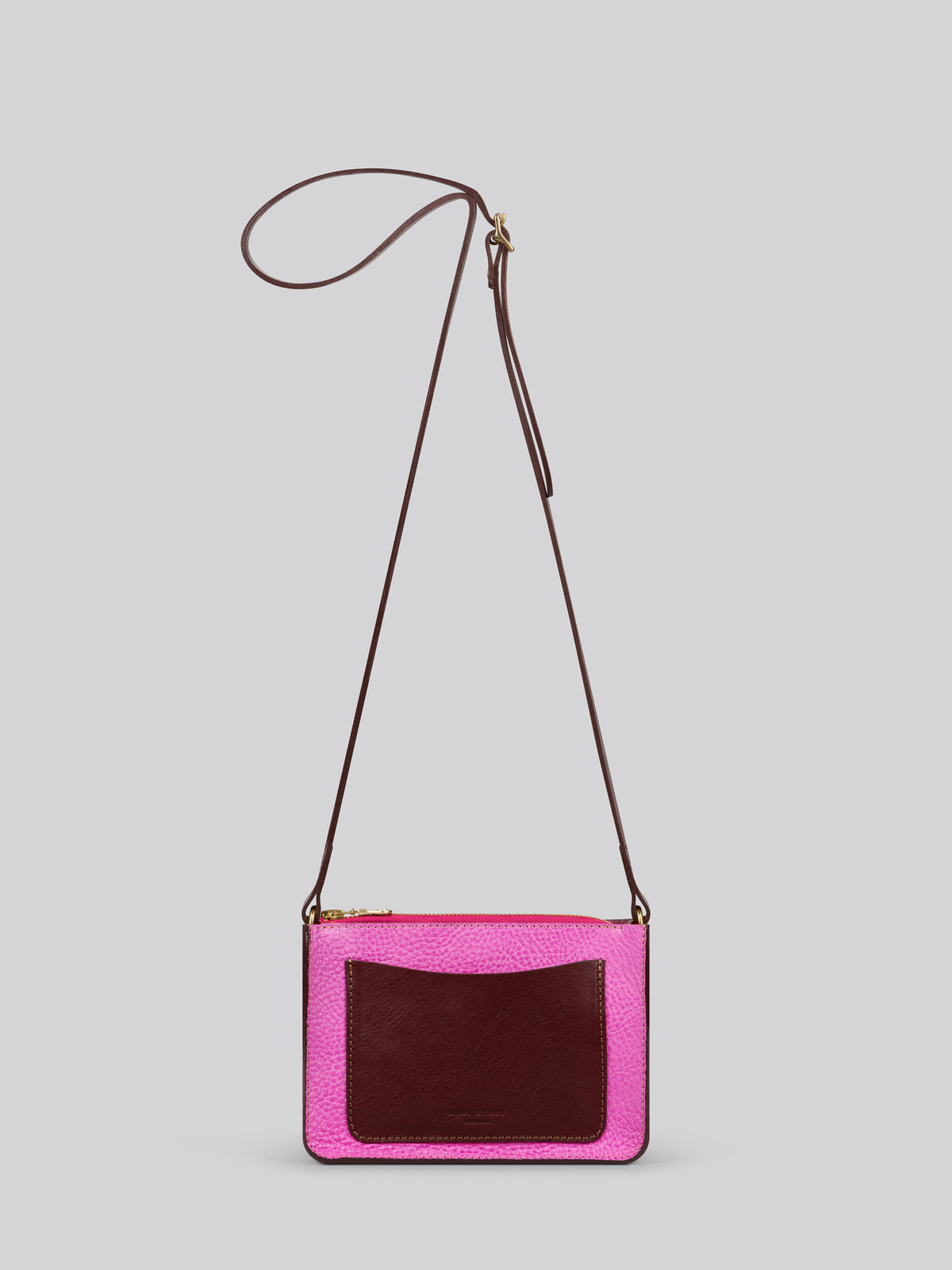 Sparrow Leather Bag Grainy Merlot / Orange / Pink