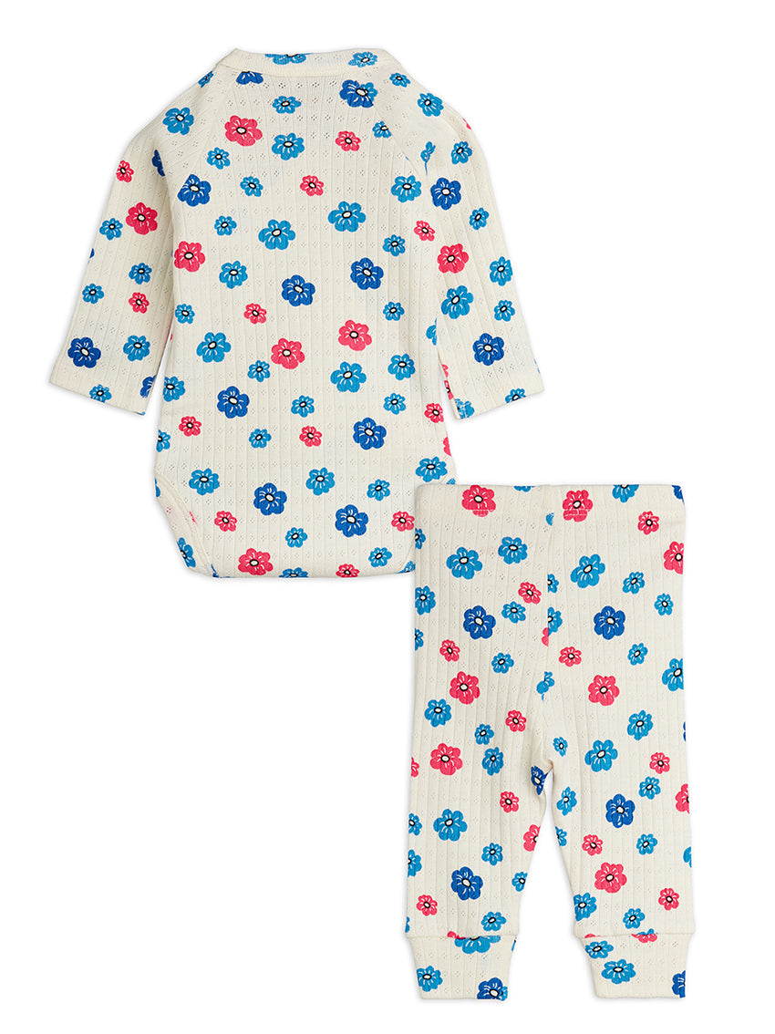 Flowers AOP Pointelle Newborn Baby Set Multi