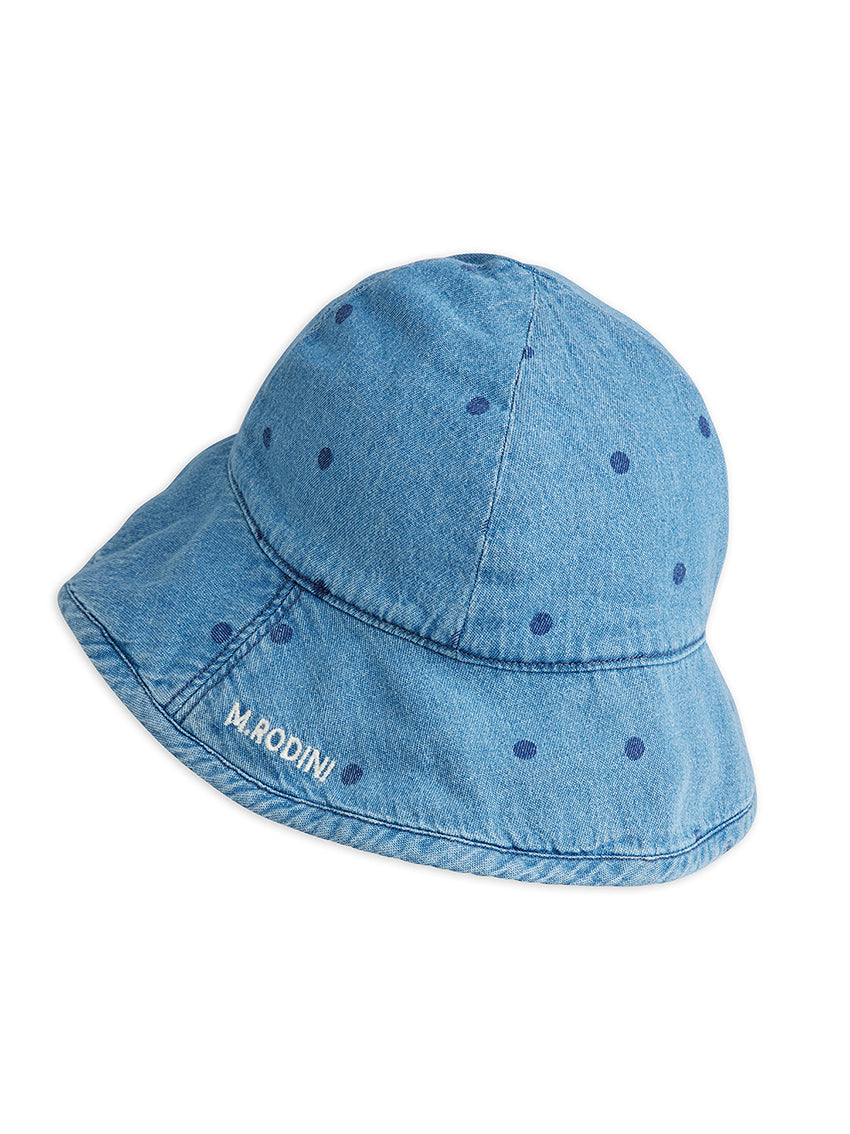 Denim Dots Sun Hat Blue