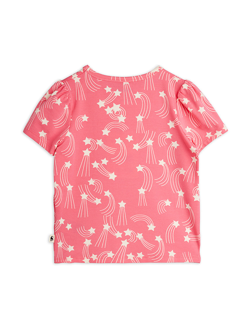 Starfall Puff Sleeves Top Pink