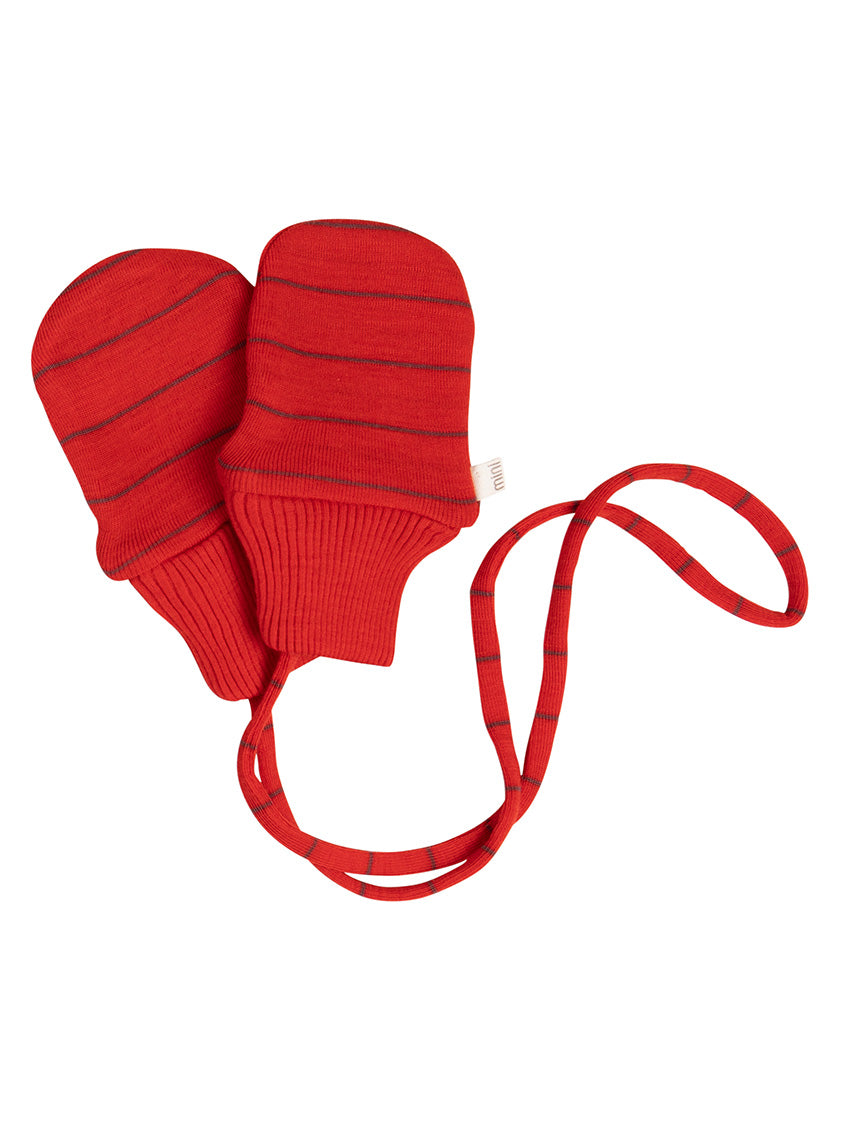 Allo Baby Wool Mittens Red Stripes