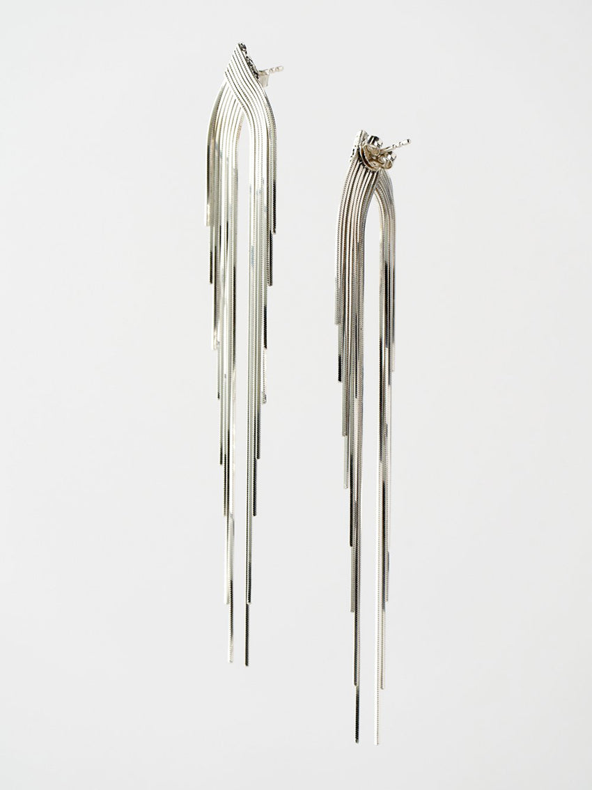 Lissom Cascade Earrings No1 Medium Silver