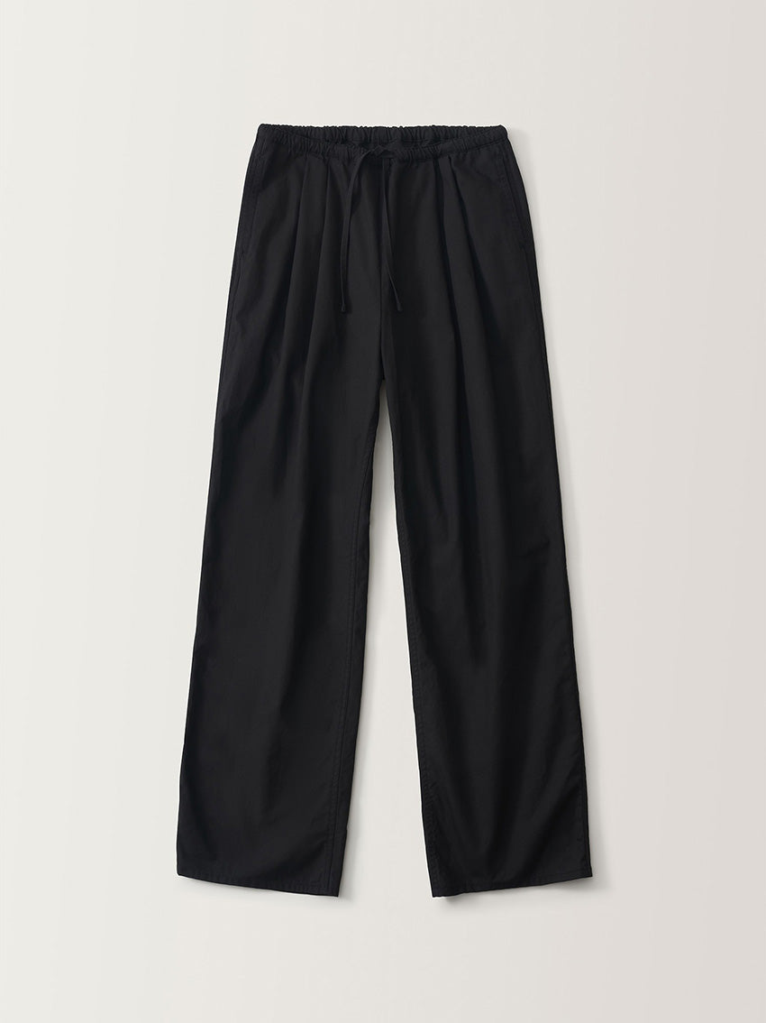 Lazy Cotton Drawstring Pants Black