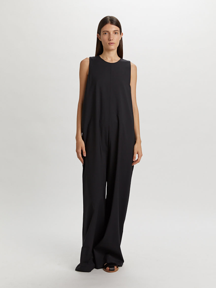 Jumpsuit in Technical Light Virgin Wool Black