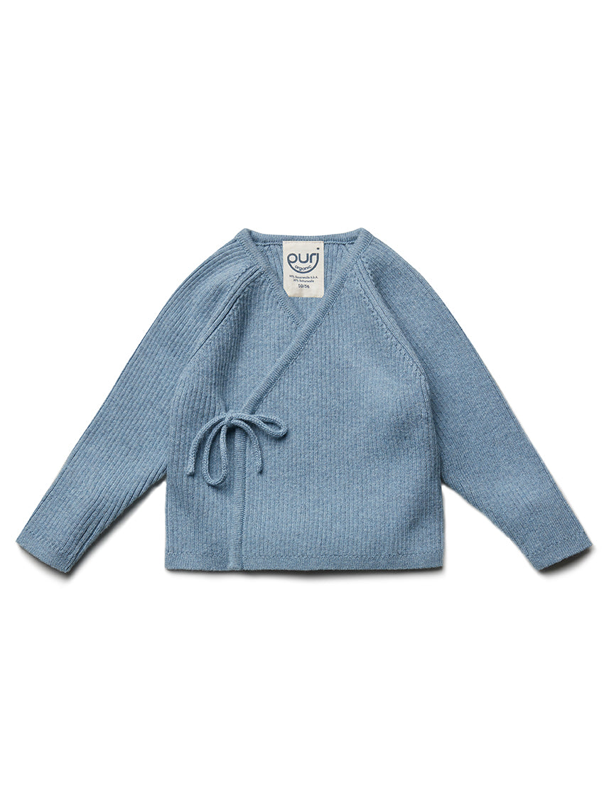 Wool/Cotton Kimono Top Smokeblue