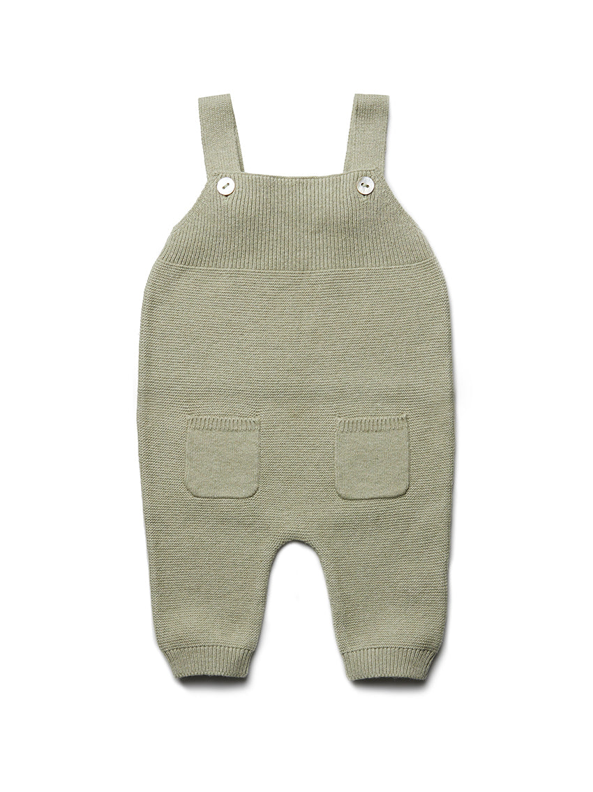 Cotton/Silk Dungarees Pistazie
