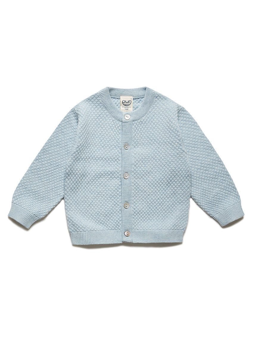 Popcorn Cardigan Light Blue