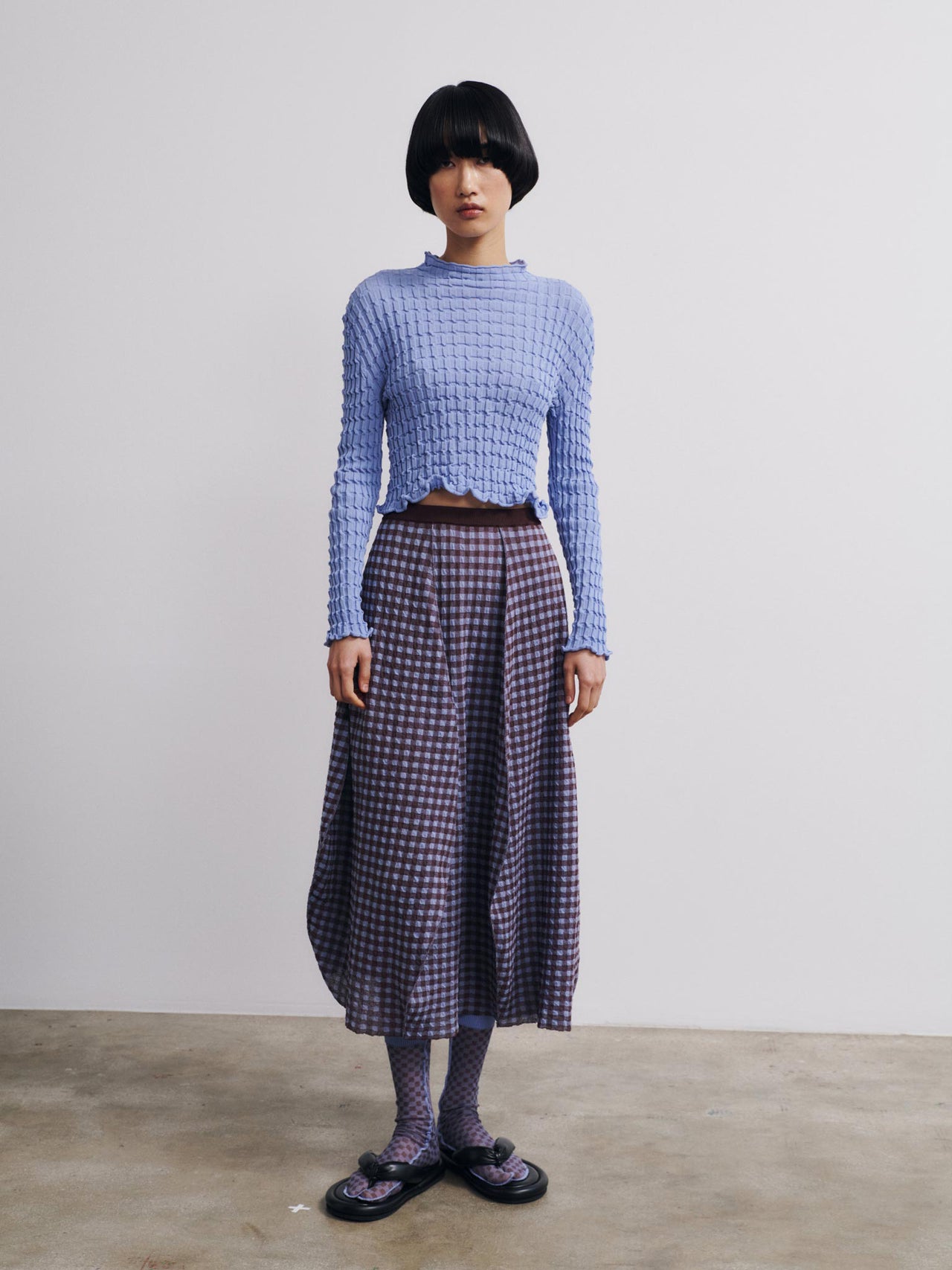 Uovo Skirt Salvia Blue / Dark Cherry