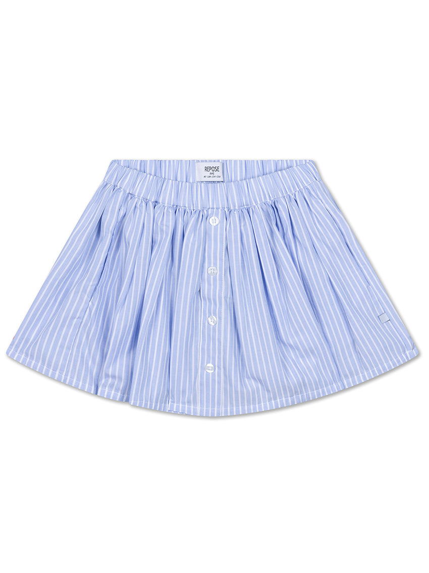 Button Down Skirt Oxford Stripe