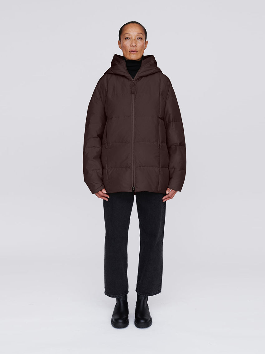 Swiss Waste Jacket Mid Length Chocolate