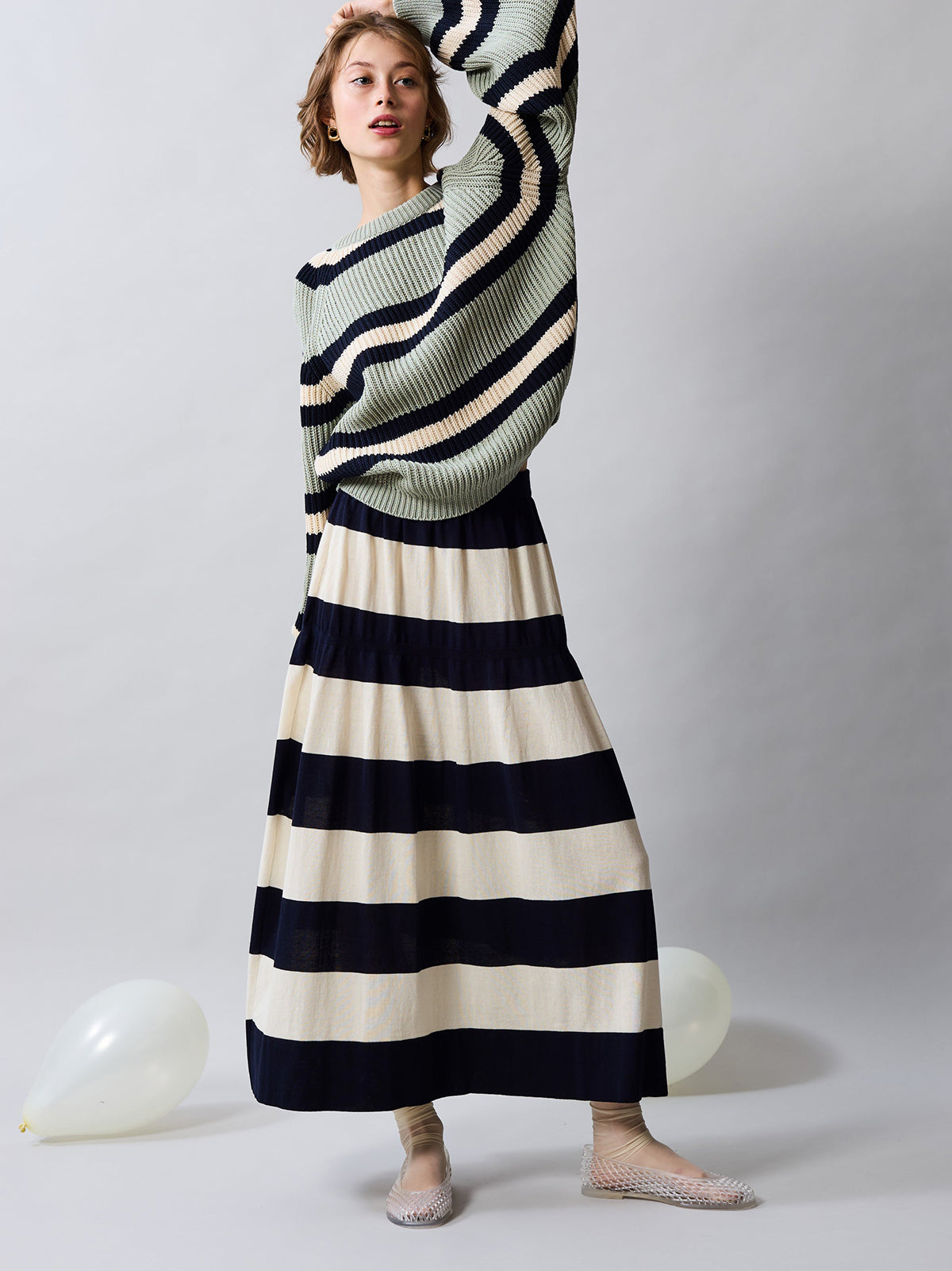 Frufru Skirt Navy/ Meringa