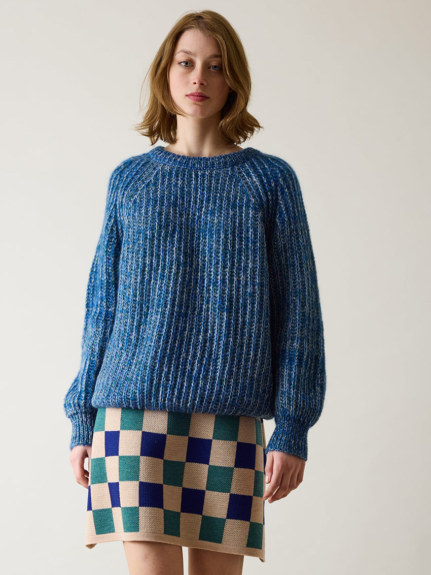 Puffy Holographic Sweater Cobalto