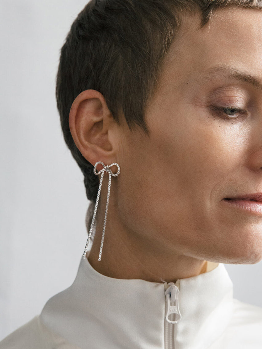 Bow Earrings Silver