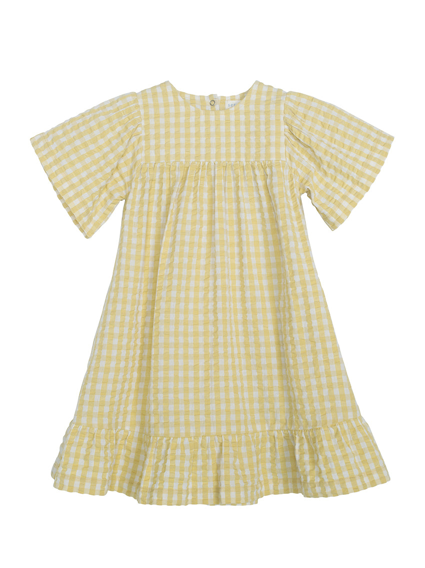 Flair Dress Lemon Checks-Light Woven