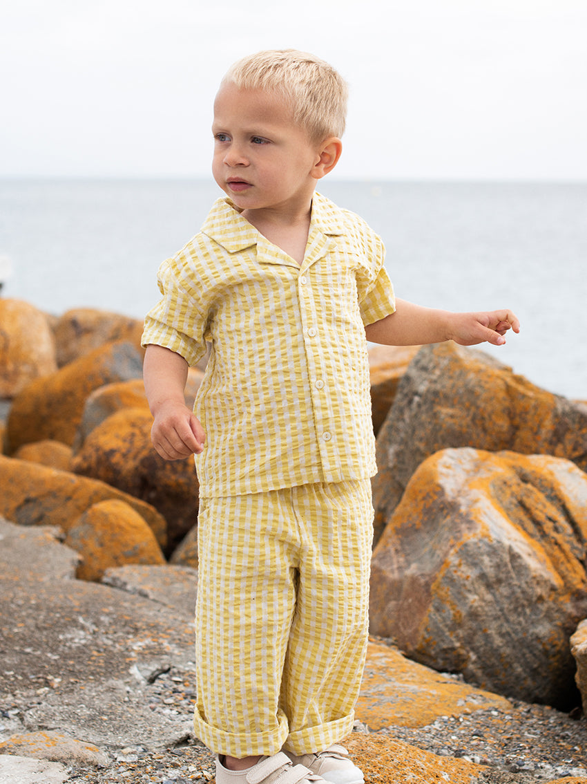 Loose Pants Lemon Checks-Light Woven