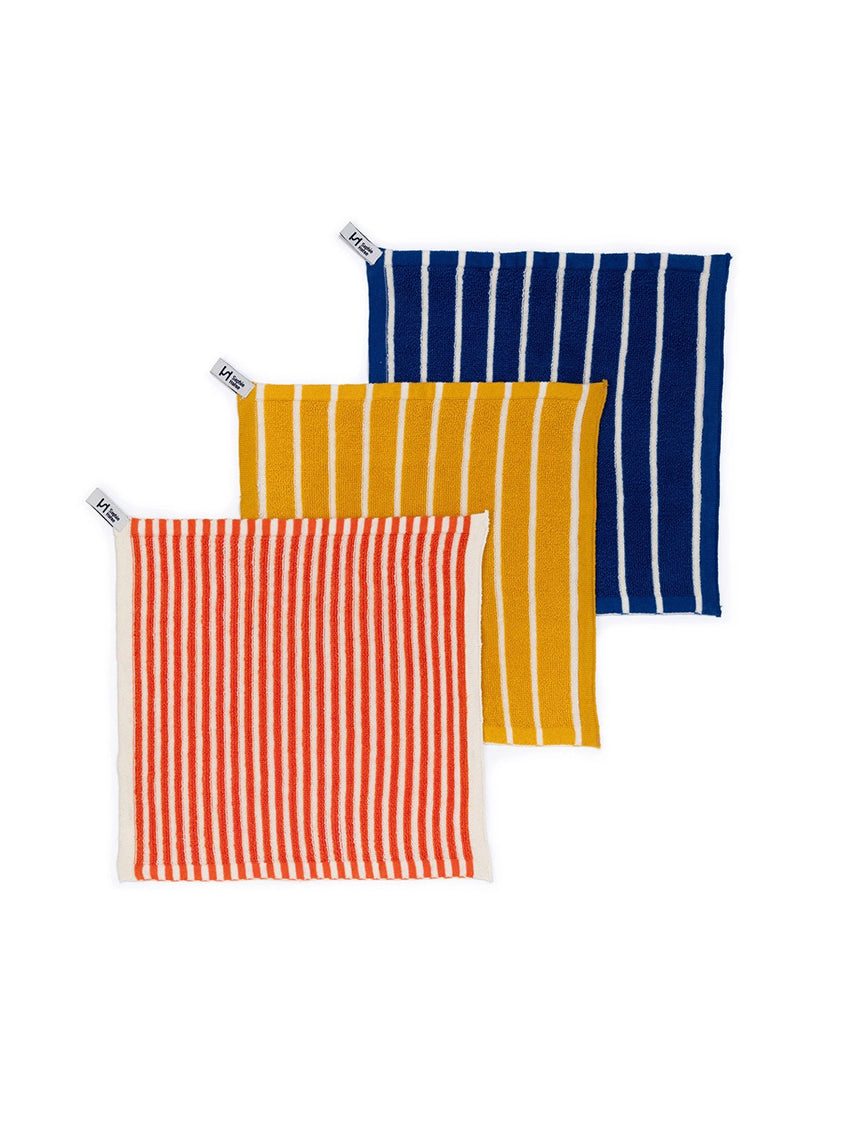 Re-Usable Kids Washcloths Striped Orange