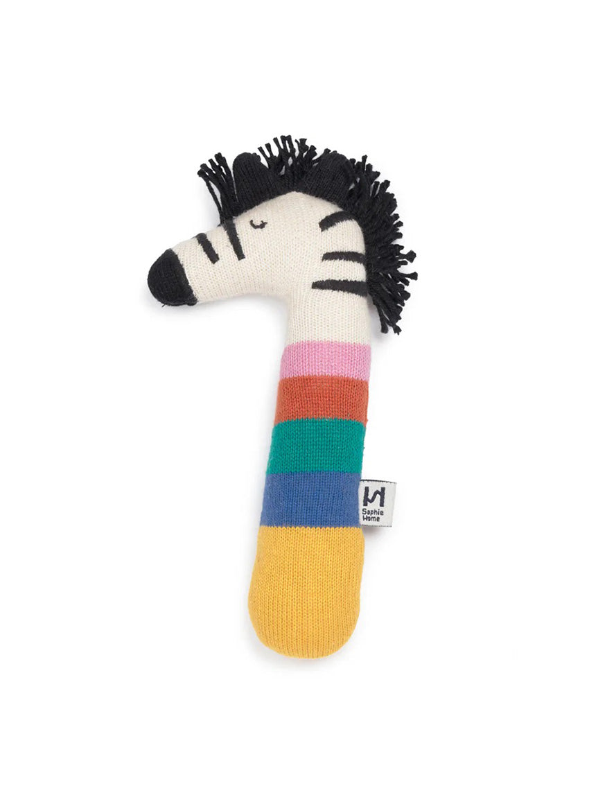 Zebra Baby Rattle Toy Rainbow