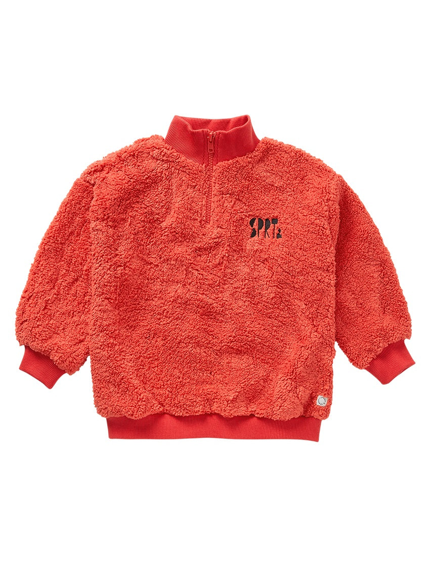 Sweatshirt Anorak Teddy Vivid Red