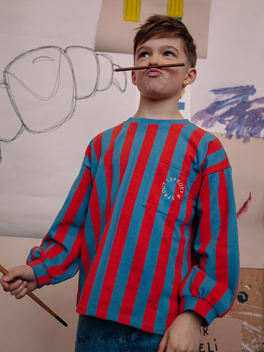 Sweatshirt Boxy Block Stripe