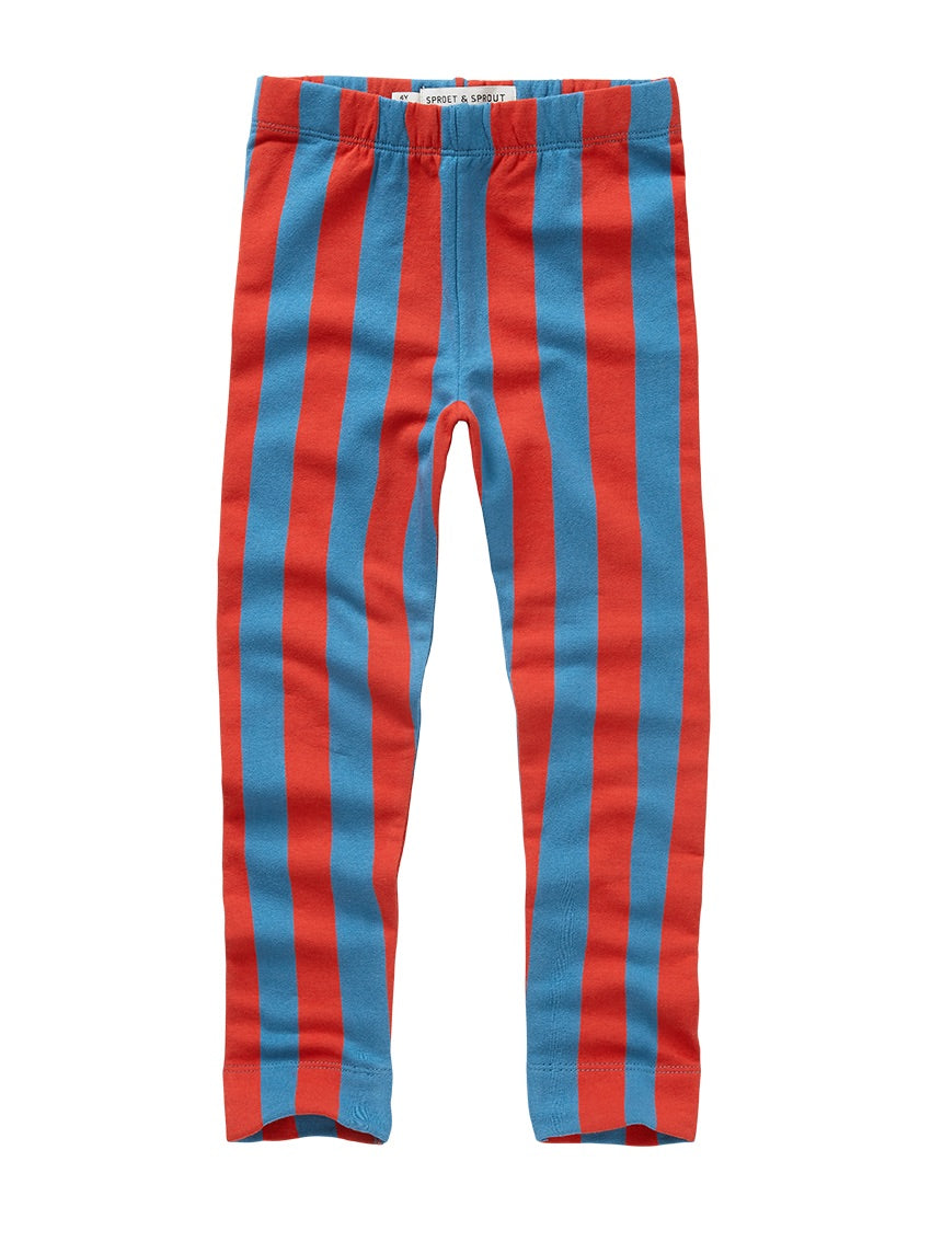 Winter Leggings Blue Red Stripe