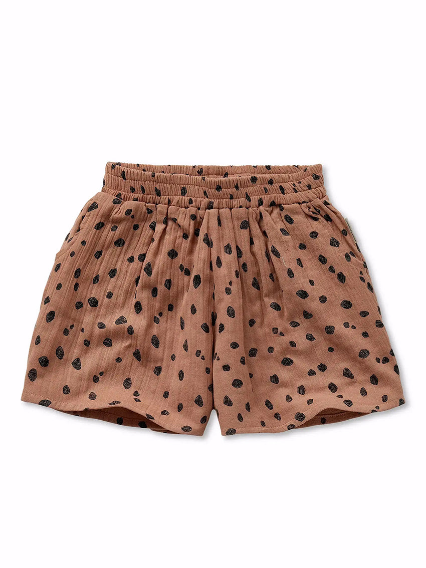Muslin Shorts Animal Print Camel