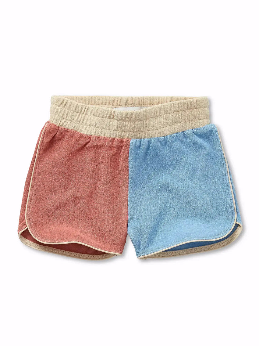 Terry Sport Shorts Colourblock Rose Dawn