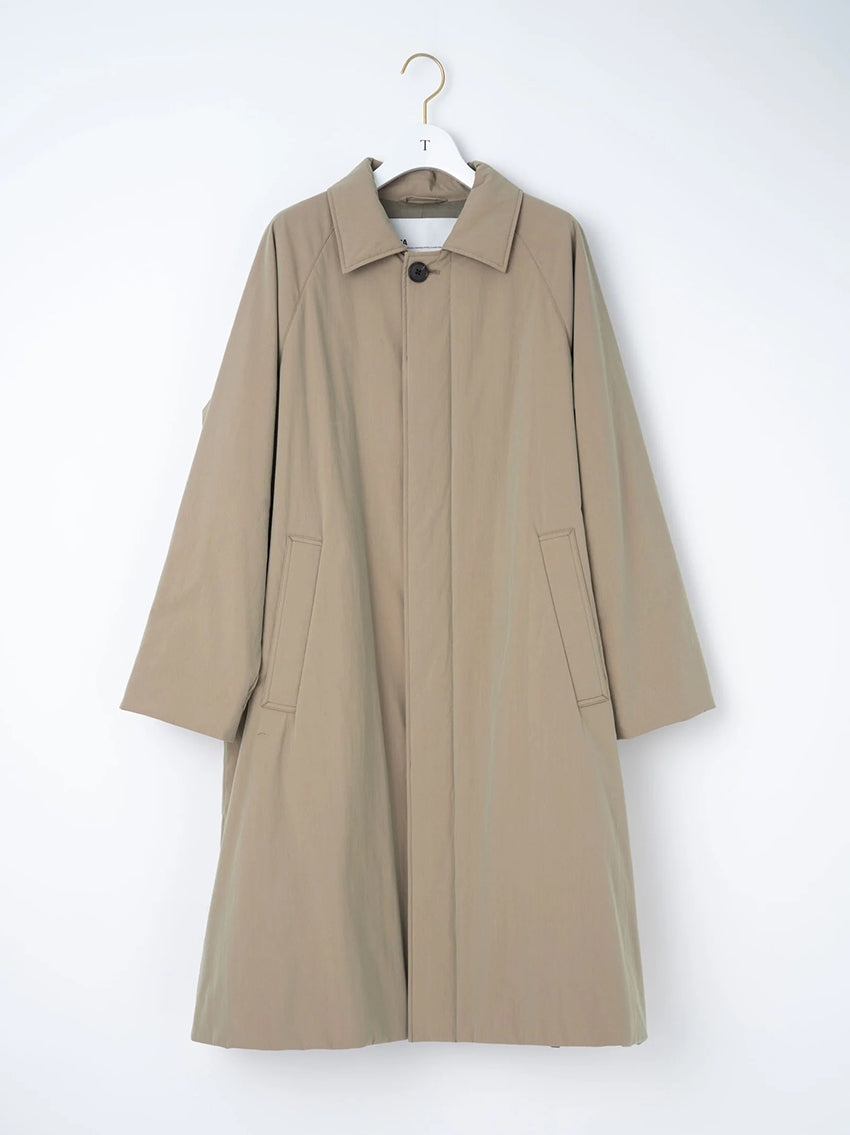 Wadded Cotton Nylon Coat Beige