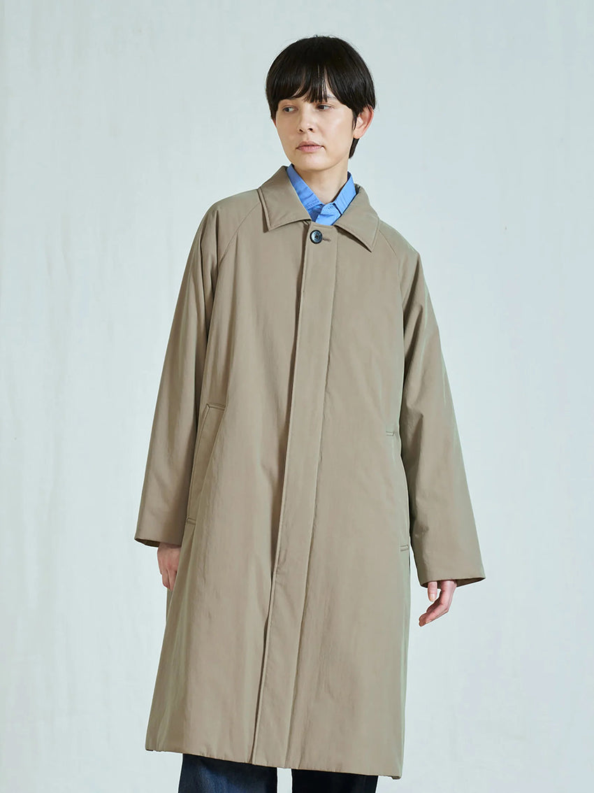 Wadded Cotton Nylon Coat Beige