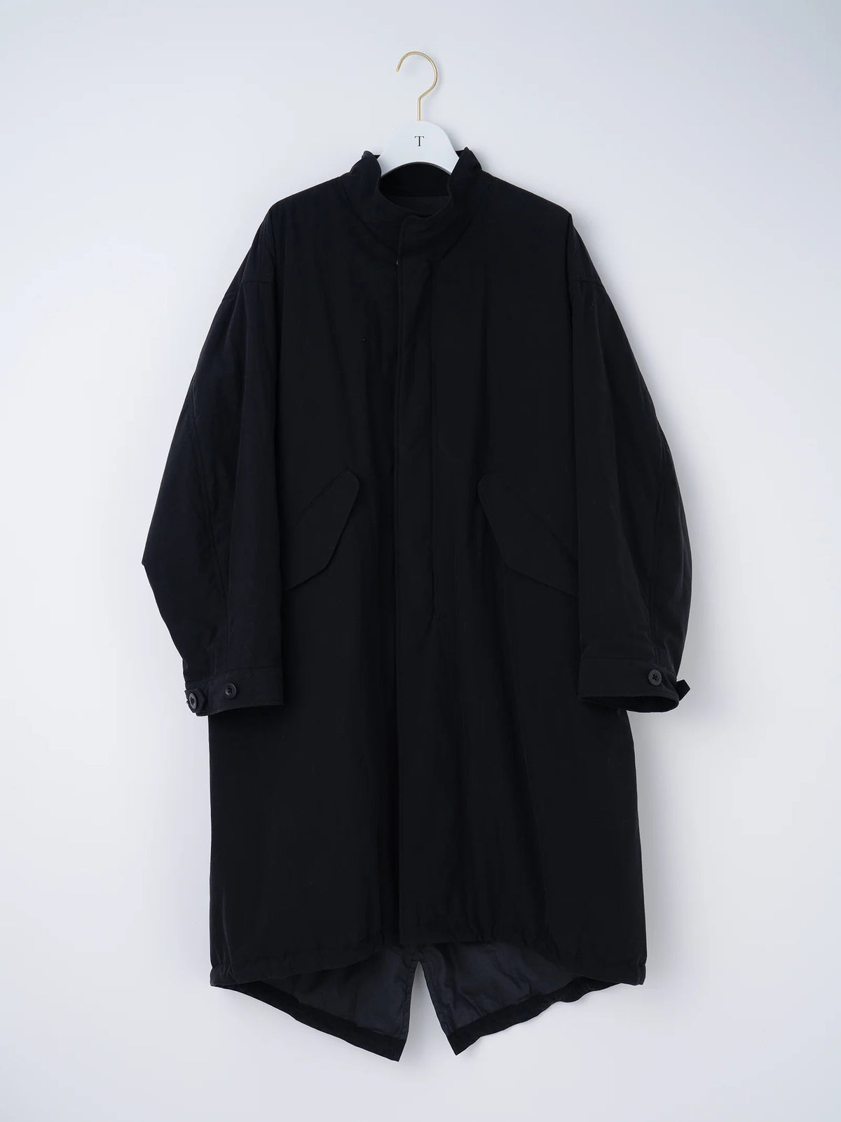 Wadded Cotton Nylon Coat Black