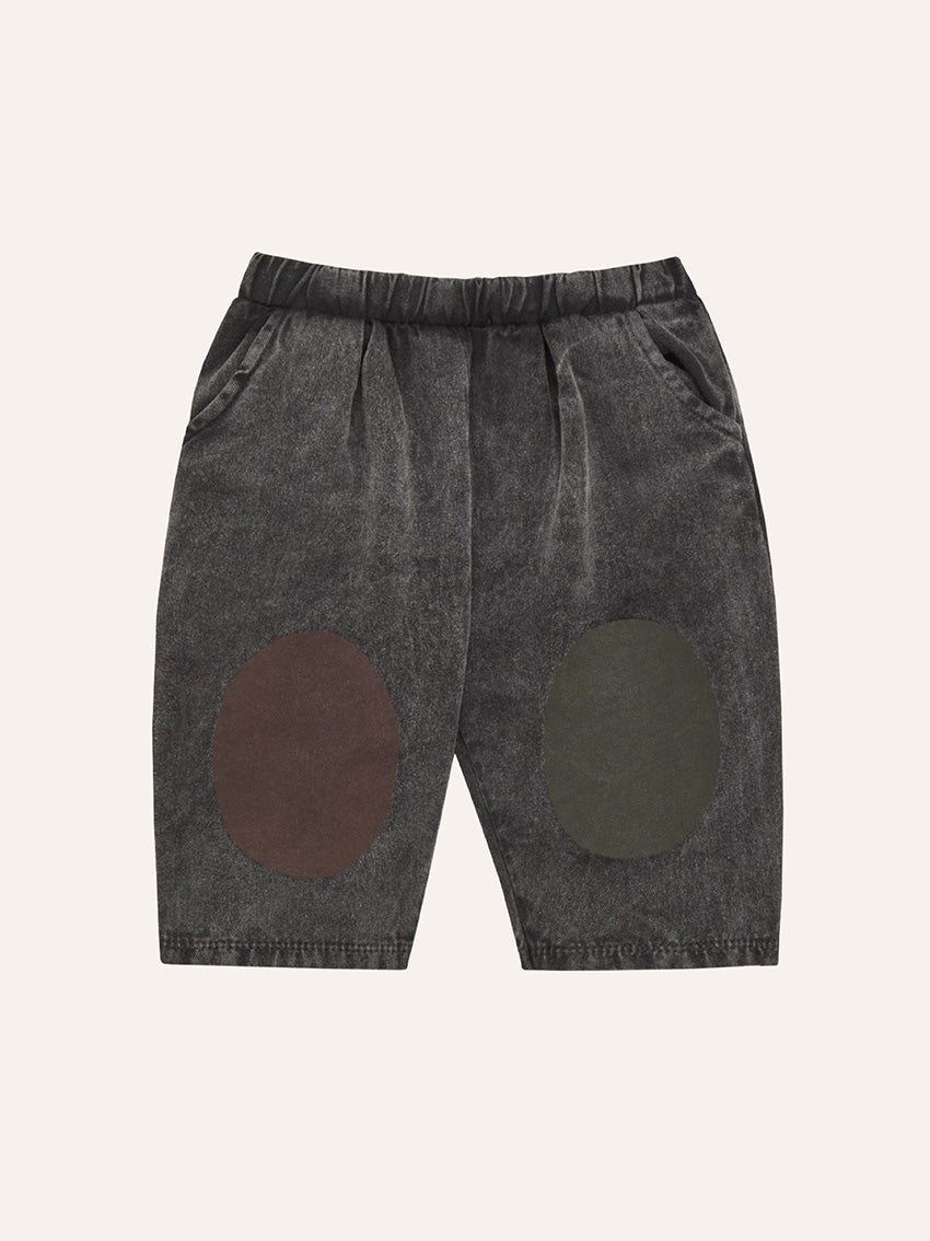 Bicolor Patches Baby Trousers Grey