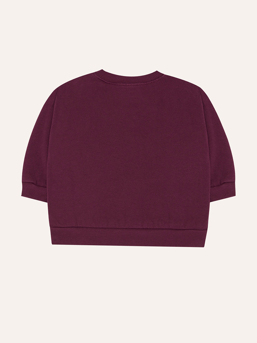 Big Blue Daisy Baby Sweatshirt Burgundy