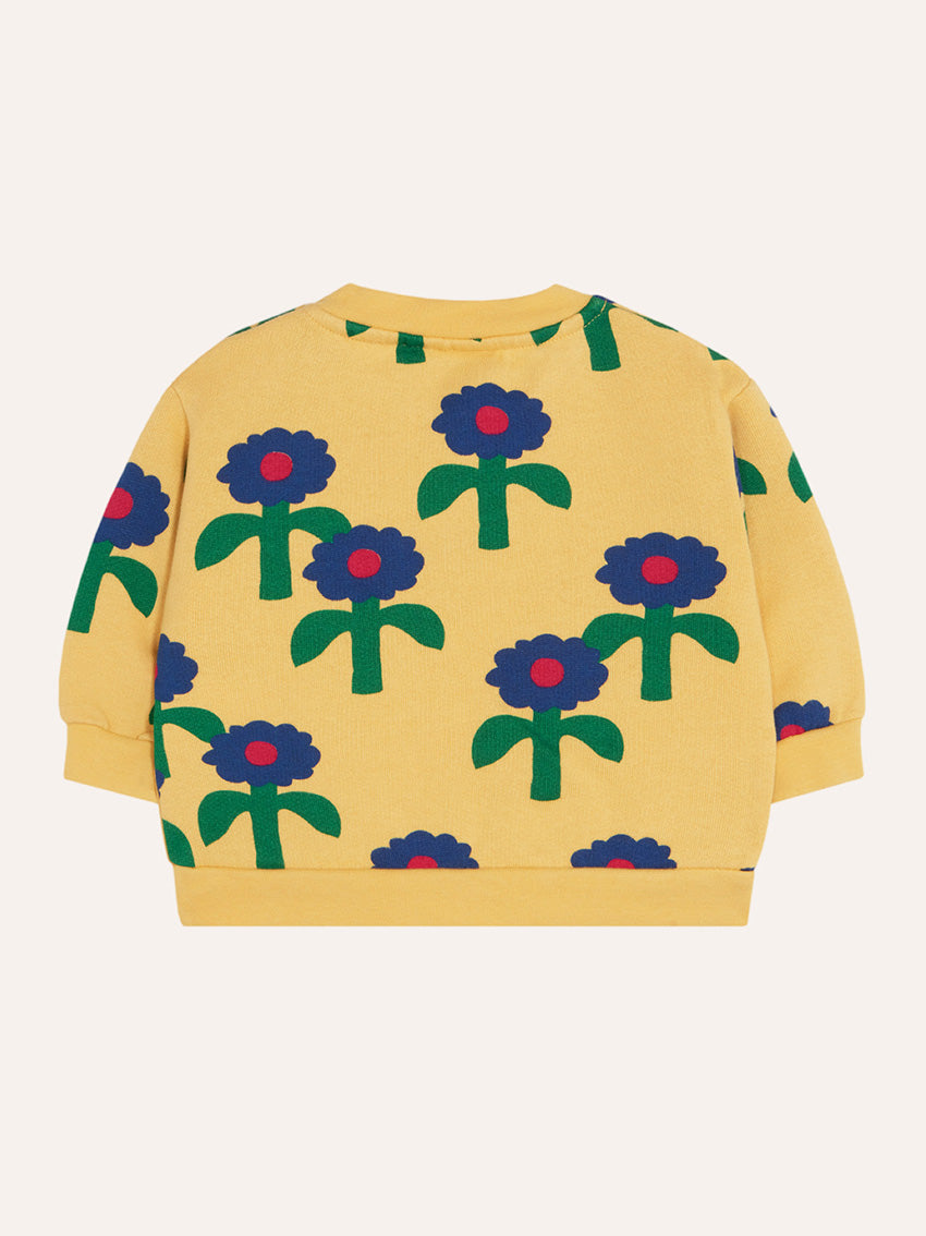 Blue Daisies Baby Sweatshirt Yellow