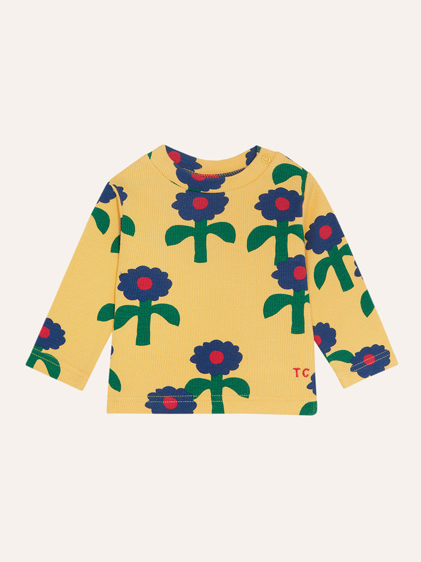 Blue Daisies Baby T-Shirt Yellow