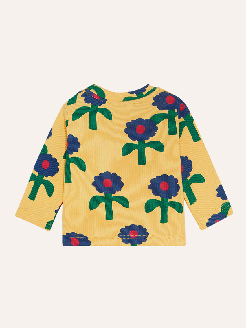 Blue Daisies Baby T-Shirt Yellow