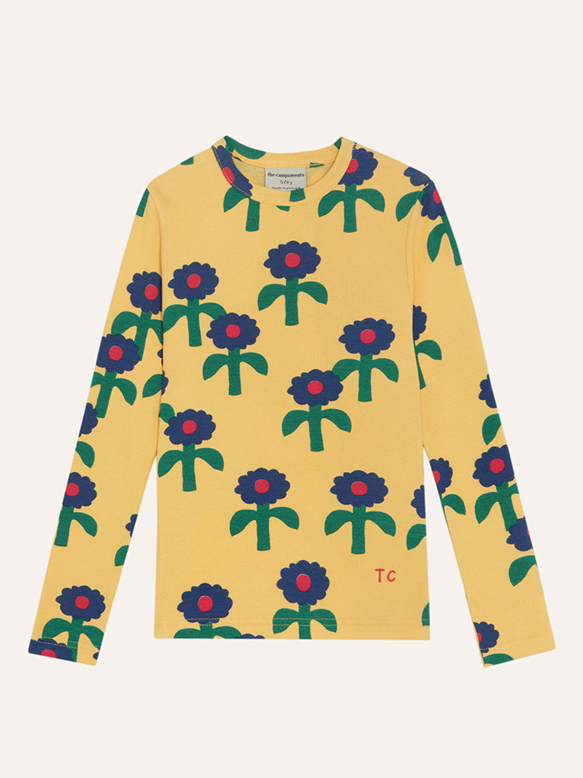 Blue Daisies Allover T-Shirt Yellow