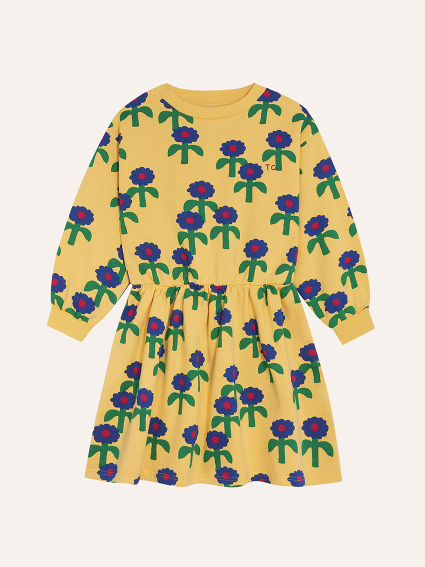 Blue Daisies Dress Yellow