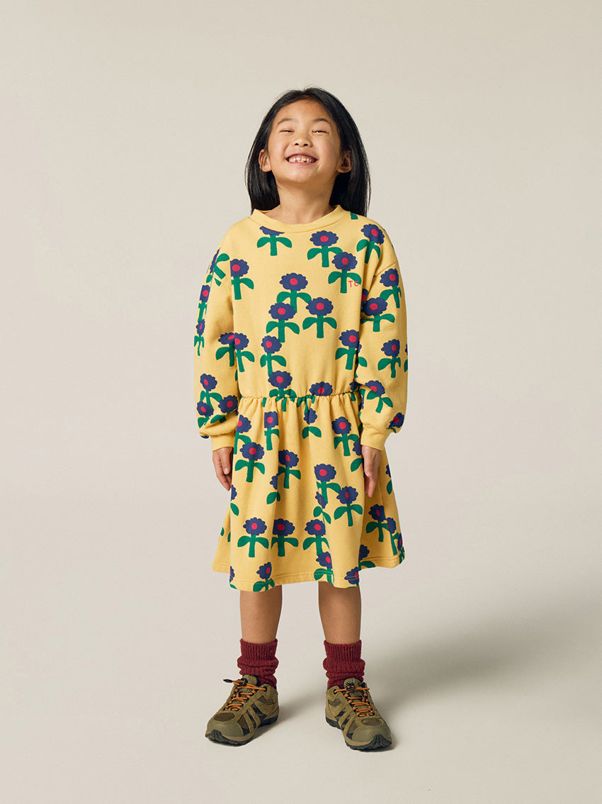 Blue Daisies Dress Yellow