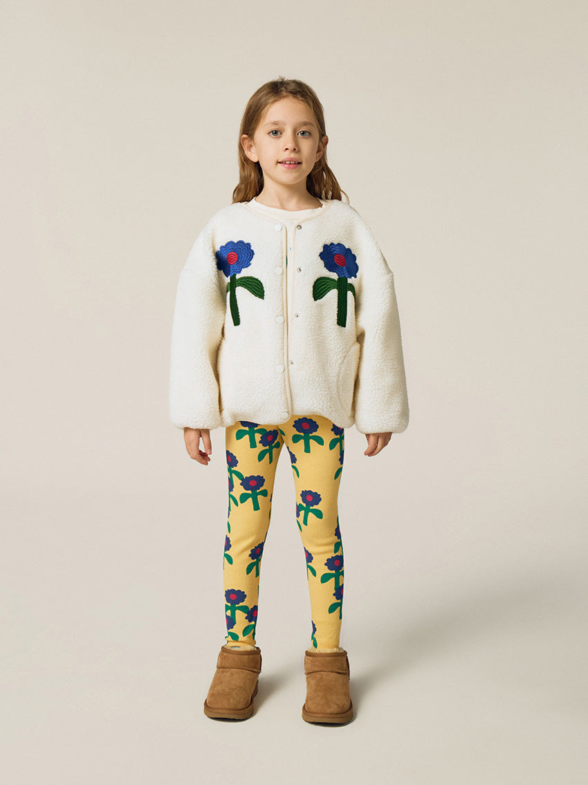 Blue Daisies Leggings Yellow