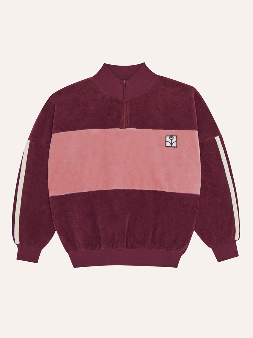 Burgundy Color Block Sweatshirt
